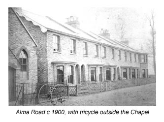 Alma Road and church about 1900
